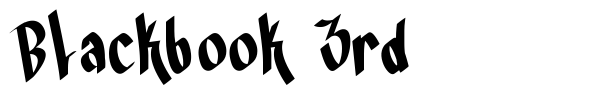 Blackbook 3rd font preview